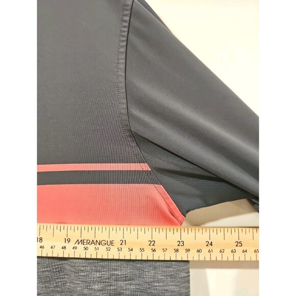 Footjoy FJ Shirt Men's Large Grey Pink Stripe Golf Performance Stretch Athletic - Picture 8 of 9